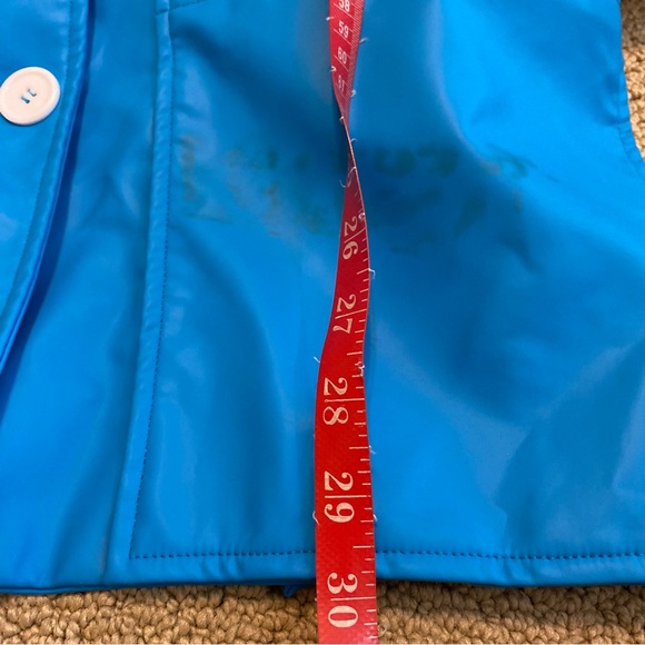 Nina Ricci Asymmetric Cutout Faux Leather Button Front Collared Blazer Blue 34 - Picture 14 of 14